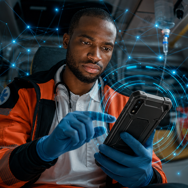 Emergency Services first responders using frontline technology